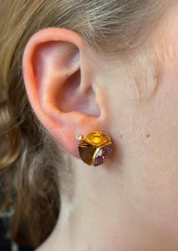 Amethist 14k gouden design dames oorbellen fraaie stekers beschikbaar voor biedingen
