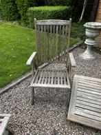 Houten tuinset vergrijsd maar in goede staat., Ophalen, Gebruikt