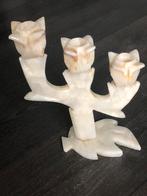 Vintage albasten kandelaar met 3 armen, Ophalen of Verzenden