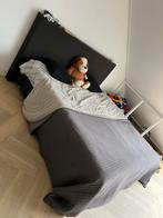 Boxspring 180x200 antraciet, Ophalen, Zo goed als nieuw, Tweepersoons, 180 cm