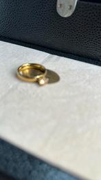 Melano ring goud met zirkona steen naturel beige, Ophalen of Verzenden, Zo goed als nieuw