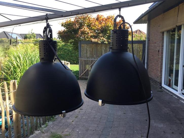 Industriële lampen, Huis en Inrichting, Lampen | Hanglampen, Zo goed als nieuw, 50 tot 75 cm, Glas, Metaal, Ophalen
