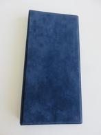 blauwe stoffen Visitekaartmap voor 40 visitekaartjes, Ophalen of Verzenden, Zo goed als nieuw