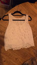 Zgan wit crème h&m mouwloos top, met kant croptop, maat L, Kleding | Dames, Tops, H&M, Wit, Maat 42/44 (L), Nieuw