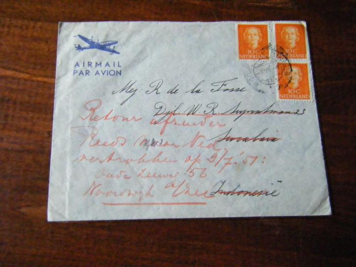 N35 - Ongeopende envelop - Luchtpost - 1951, Postzegels en Munten, Brieven en Enveloppen | Nederland, Envelop, Ophalen of Verzenden
