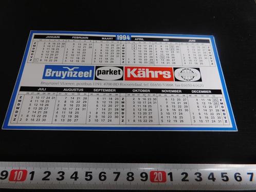sticker Kalender 1994 Roosendaal Bryynzeel vloeren Kährs  *, Verzamelen, Stickers, Zo goed als nieuw, Bedrijf of Vereniging, Ophalen