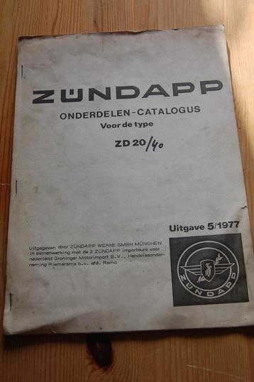 Zundapp onderdelenboek voor type ZD20/40 beschikbaar voor biedingen