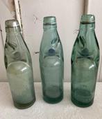 6x Brocante glazen knikkerflesjes - kogelflesje, Gebruikt, Ophalen of Verzenden, Nvt, Nvt