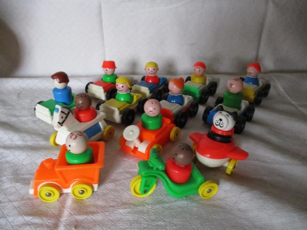 (👉ﾟヮﾟ)👉Vintage set Fisher Price 13 x Voertuig + Poppetje ., Verzenden, Gebruikt, Auto of Voertuig