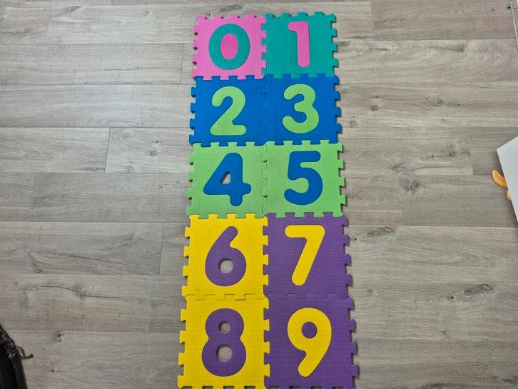 Vloerplaten kinder set, cijfers 0 t/m 9., Kinderen en Baby's, Speelgoed | Speelkleden, Gebruikt, Ophalen