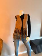 Vintage Suède Gilet met Franjes, Ophalen of Verzenden, Zo goed als nieuw, Maat 38/40 (M), Bruin