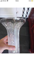 Glazen gegraveerde vaas., Ophalen of Verzenden