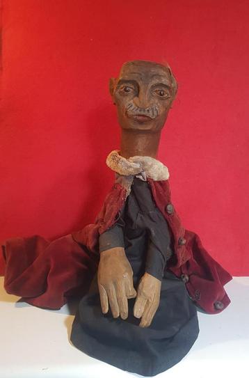 antieke houten poppenkast pop theater wooden doll puppet  beschikbaar voor biedingen