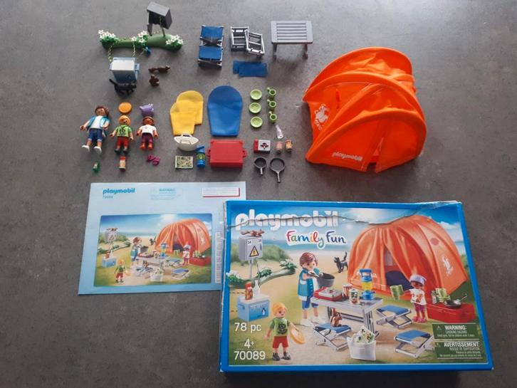 Playmobil: Tent, Speedboot, Midgetgolf, Zwembad, Kinderen en Baby's, Speelgoed | Playmobil, Gebruikt, Complete set, Ophalen of Verzenden