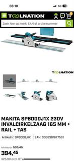 Makita SP6000J1X Invalcirkelzaag + Rail + Tas, Invalzaag, Ophalen of Verzenden, 30 tot 70 mm, 1200 watt of meer