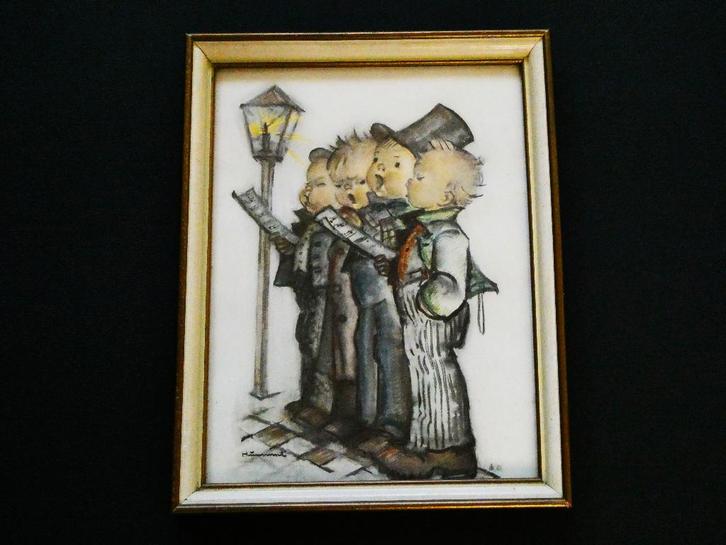 Hümmel 4 jongens zingen een kerstliedje Hummel kerst, Antiek en Kunst, Curiosa en Brocante, Ophalen of Verzenden
