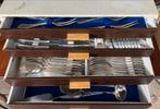 Verzilverd Frans Bestek 100, Houten Cassette, T 106 delen, Antiek en Kunst, Antiek | Bestek, Ophalen of Verzenden