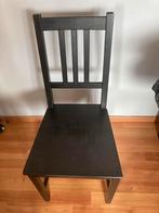 4 Ikea STEFAN Zwarte Houten Eetkamerstoelen, Ophalen, Gebruikt, Zwart, Vier