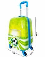 Kinderkoffer handbagage kindertrolley voetbal Print blauw, Sieraden, Tassen en Uiterlijk, Koffers, Hard kunststof, Info@qagroothandel.nl