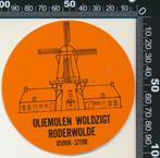 Sticker: Oliemolen Woldzigt - Roderwolde, Verzamelen, Ophalen of Verzenden, Zo goed als nieuw, Bedrijf of Vereniging