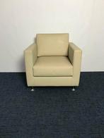 Fauteuil Domingo Italy, crème/wit leder, Ophalen, Gebruikt, 50 tot 75 cm, Leer