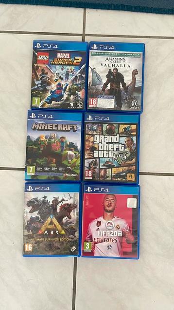 6 verschillende ps4 games beschikbaar voor biedingen