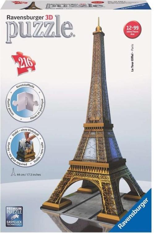 3D puzzel Eiffeltoren Ravensburger, Hobby en Vrije tijd, Denksport en Puzzels, Zo goed als nieuw, Rubik's of 3D-puzzel, Minder dan 500 stukjes