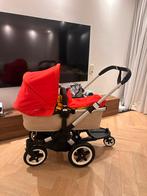 Bugaboo Donkey 3 Duo/Mono Creme/Rood! + meerijdplankje(€125), Ophalen, Gebruikt, Combiwagen, Duowagen