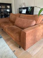 Cognac kleurige banken set + nieuwe kussens, Ophalen, Gebruikt, Rechte bank, 200 tot 250 cm