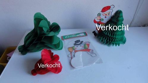 Kerstklok en sneeuwpop papier uitvouwen, ouderwets, Diversen, Kerst, Zo goed als nieuw, Ophalen of Verzenden