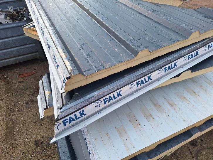 Geïsoleerde dakplaten - FALK, Doe-het-zelf en Verbouw, Dakpannen en Dakbedekking, Nieuw, Dakplaat of Dakpanplaat, Metaal, Grijs