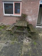 Gratis; Picknicktafel, Tuin en Terras, Picknicktafels, Ophalen, Gebruikt, Rechthoekig, Hout