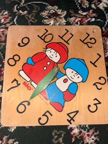 Vintage SIO Houten Klok 25cm beschikbaar voor biedingen