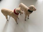 2 antieke grote wollen ertsgebergte schapen, hg 13 cm, Diversen, Kerst, Ophalen of Verzenden, Zo goed als nieuw