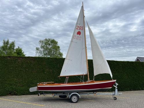 Zeilboot 'Cardinalis' (Spanker) inclusief trailer, Watersport en Boten, Open zeilboten, Gebruikt, Spanker, 3 tot 6 meter, Hout