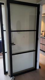 Stompe zwarte binnendeur - 211,5x93 cm, Doe-het-zelf en Verbouw, Deuren en Horren, Ophalen, 80 tot 100 cm, Binnendeur, Zo goed als nieuw