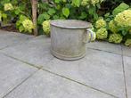 zinken plantenbak of bloembak, Tuin en Terras, Bloembakken en Plantenbakken, Ophalen, Gebruikt, Rond, Minder dan 60 cm