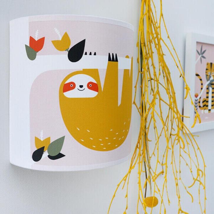 Wandlamp Kinderlamp Lamp Jungle Luiaard Oud Roze ANNIdesign, Kinderen en Baby's, Kinderkamer | Inrichting en Decoratie, Nieuw