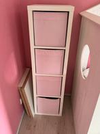 Ikea kallax kast 4 vakjes met 4 roze drona bakken, Huis en Inrichting, Ophalen, Gebruikt