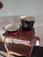Vintage Emaille Emmer en Vergiet Set, Ophalen of Verzenden