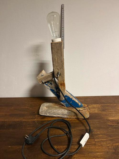 Drijfhout tafellamp, Huis en Inrichting, Lampen | Tafellampen, Zo goed als nieuw, Minder dan 50 cm, Ophalen