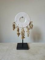 Marmer op standaard met schelpen 1 uit Bali, Ophalen of Verzenden, Tropical home, 6951nk, Nieuw