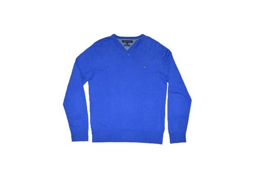 Tommy Hilfiger Pima Katoen kasjmir blauw v-neck sweater S, Kleding | Heren, Truien en Vesten, Zo goed als nieuw, Maat 46 (S) of kleiner