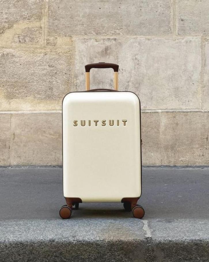 ✅ SUITSUIT Fab Seventies Antique White koffer 55 cm - NIEUW, Sieraden, Tassen en Uiterlijk, Koffers, Nieuw, Hard kunststof, 50 tot 60 cm