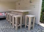 Steigerhouten bar buitenbar met krukken steigerbuis mancave, Huis en Inrichting, Barren, Ophalen of Verzenden, Nieuw