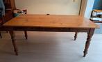 Grenen eettafel met sierlijke poten en lades, Huis en Inrichting, Tafels | Eettafels, Ophalen, Gebruikt, 50 tot 100 cm, Vijf personen of meer