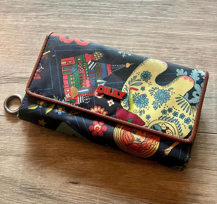 Vintage grafische Wallet portemonnee Oilily design clutch, Sieraden, Tassen en Uiterlijk, Portemonnees, Zo goed als nieuw, Oilily