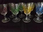 VMC France Reims Harlequin, 8 gekleurde wijnglazen., Glas of Glazen, Ophalen of Verzenden, Overige stijlen, Glas