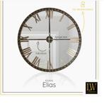 LW Collection Wandklok Elias spiegelklok Zwart grijs 80cm, Ophalen, Nieuw