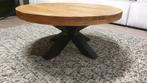Ronde acaciahouten salontafel van 80cm doorsnee, 50 tot 100 cm, Rond, Nieuw, Metaal